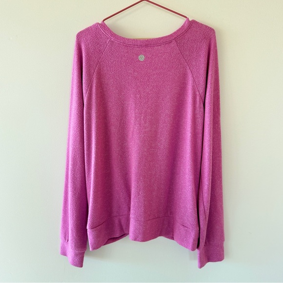 Zella Girl Supersoft Twist Front Long Sleeve Top Pink Heather Size S 7/8 - Picture 3 of 8